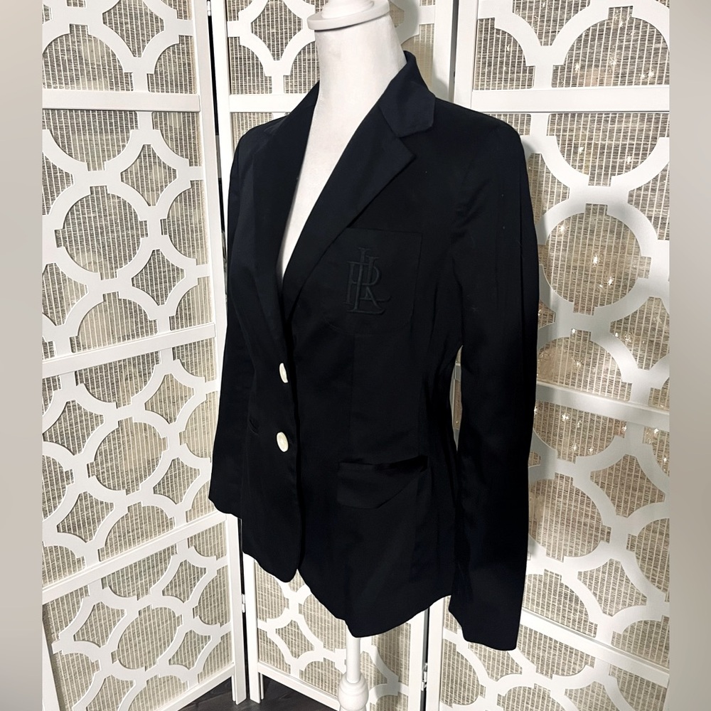 VINTAGE RALPH LAUREN BLACK LINED PEARLIZED BUTTONS VINTAGE RETRO CREST LOGO - Picture 5 of 16